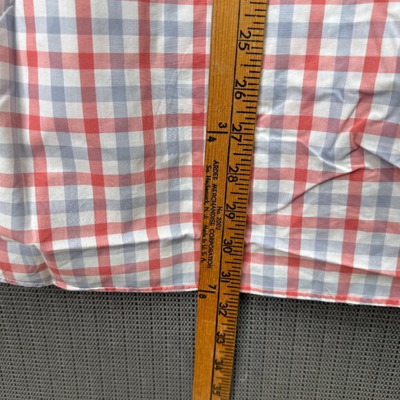 J.Crew Mens Size L Red/Blue Check Pattern Lightweight Long Sleeve Cotton Shirt - Picture 6 of 8